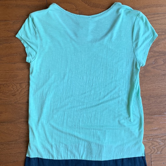 Dolan Scoop Neck Longline Mint Green & Navy Short Sleeve Tee Size Small - Picture 11 of 11